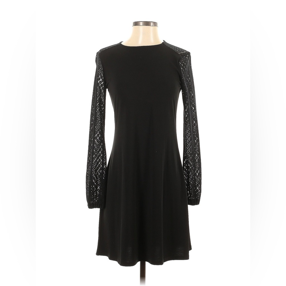 Michael Kors Black Shift Dress w/ Lace Sleeves - S
